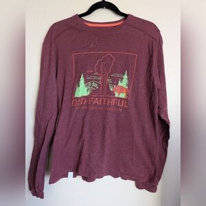 Kastlfel Maroon Long Sleeve Old Faithful Shirt Size L